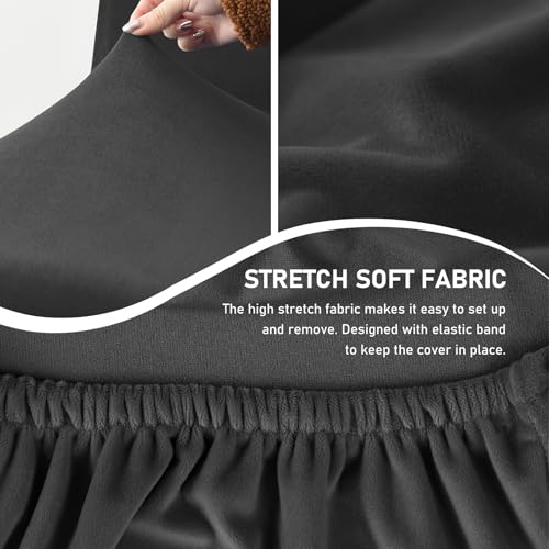Gollense Bar Stool Covers with Backs, Set of 4 Stretch Jacquard Barstool Seat Covers, Washable Swivel Pub Counter Height Chair Slipcover Protector for Home Kitchen Cafe (Velvet-Black) - color: Velvet-black