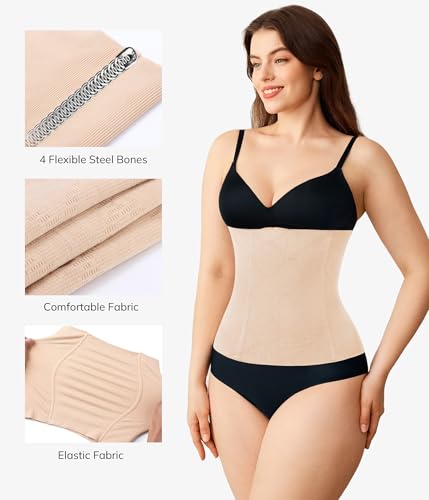 LODAY 2 in 1 Postpartum Recovery Belt,Body Wraps Works for Tighten Loose Skin - color: Beige, size: Medium