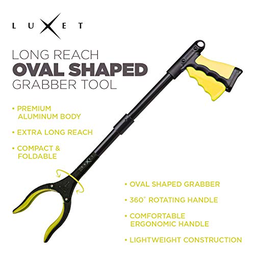 Grabber Reacher Tool 19 Inch Long, Foldable Pick Up Stick - Strong Grip Magnetic Tip - Heavy Duty Trash Picker Claw Reacher Grabber Tool Elderly Wheelchair Mobility Aid (Yellow) - color: Yellow