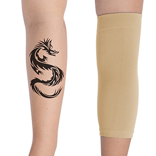 HOVEOX 3 Pairs Tattoo Cover Up Sleeve Forearm Tattoo Cover Tattoo Cover Up Compression Sleeves Arm Sleeves for Women Men - color: Nude