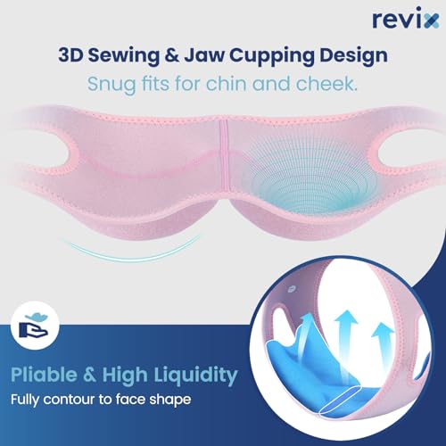 REVIX Wisdom Tooth Ice Pack Wrap with 3D Sewing Design Face Ice Wrap for Jaw, TMJ, Oral Discomfort, Teeth Removal and Dental Implants, Super Snug Fit with 4 Hot Cold Packs Reusable, Pink - style: Pink-Pack 1