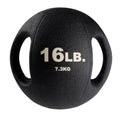 Body-Solid Exercise Medicine Balls, Heavy-Duty Non Slip Rubber Grip with Dual Handles Medicine Ball for Weights Training, Weightlifting & Core Workouts - size: 16 lb