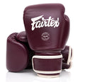 Fairtex BGV16 Leather Compact Muay Thai Boxing Gloves - color: Maroon, size: 12 oz