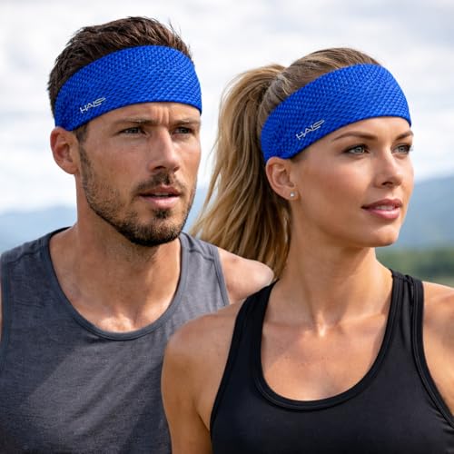 Halo Headband Bandit - 4" Wide Pullover Sweatband Running Headband Men Women Absorbent Soft Comfortable.Channels Sweat Out of Your Eyes Keeps Hair in Place No-Slip - color: ICE