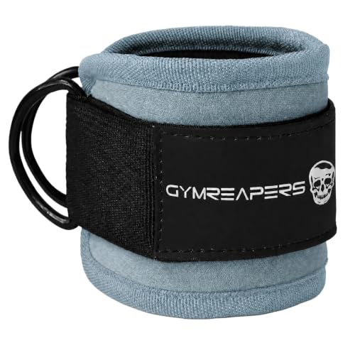 Gymreapers Ankle Straps For Cable Machine Kickbacks, Glute Workouts, Lower Body Exercises - Adjustable Leg Straps with Neoprene Padding - color: Blue, size: Single