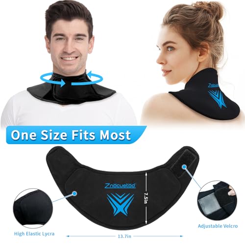 Neck Ice Pack Wrap Reusable Gel Ice Packs for Cervical Injuries Pain Relief, Flexible Cold Hot Compress Therapy for Shoulder Swelling, Bruises, Stiff Neck, Migraine, Surgery Recovery Gift Women Men - style: Neck-Black