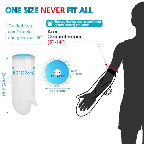 Asunby Kids Arm Cast Cover for Shower Bath Teens Waterproof and Watertight Cast Bandage Protector Bag for Broken Surgery Wound Arm, Hands, Wrists,Protector Bag (Half Arm-18.9") - size: Kids Arm-Half