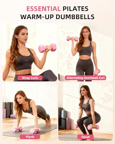 Pilates Ring Set - Studio-Grade Anti-Deformation Pilates Kit - Pilates Equipment for Home Workout - 14'' Pilates Ring, Pilates Ball, 2 Dumbbells, 5 Resistance Bands for Toning Arms, Thighs