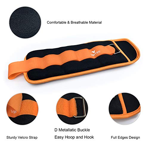 Ankle/Wrist Weights for Women, Men, Kids - Arm Leg Weights Set with Adjustable Strap - Running, Jogging, Gymnastic, Physical Therapy, Fitness - Choice of 1 lb 2 lbs 3 lbs 4 lbs 6 lbs 8 lbs 10 lbs - style: 6 lbs pair (3 lbs each), Orange