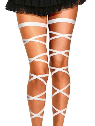 Rave Leg Wraps Elastic Garter Plus Size Leg Straps Music Festivals Outfits for Women - color: White