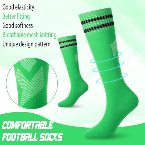 Soccer Shin Guards and Socks Kids Youth Lightweight Soccers Pads Defender with Ankle Protection Ski Shin Guards Football Equipment for Age 4-14 Toddler Boy Girl - color: Green, size: Medium