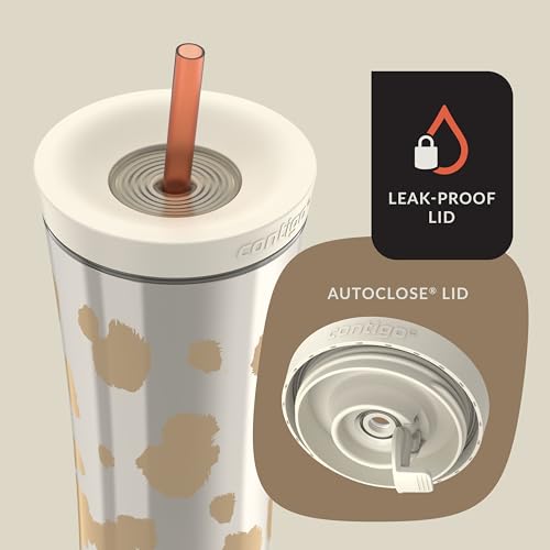 Contigo x Ally Love Shake & Go Tumbler, Autoclose Lid, Leak Proof, 20oz, Oatmilk - color: Oatmilk
