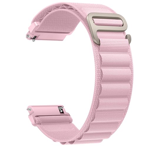 Nylon Band Compatible with Samsung Galaxy Watch 7/FE/6/5 Pro 4 3/Watch 4 6 Classic/Active/Gear S2 S3 Frontier Band, 20mm 22mm Sport Loop Strap for Galaxy Watch 47mm 43mm 45mm 40mm 44mm 42mm 46mm 41mm - color: Sport- Pink, size: 20mm
