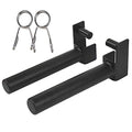 Balelinko Extended 9" Olympic Weight Plate Holder, Weight Plate Storage, Attachment for for 2"x2" Tube Power Cage with 1" Hole, 1 Pair, Bonus a Pair of 2" Spring Clip Collars Rings