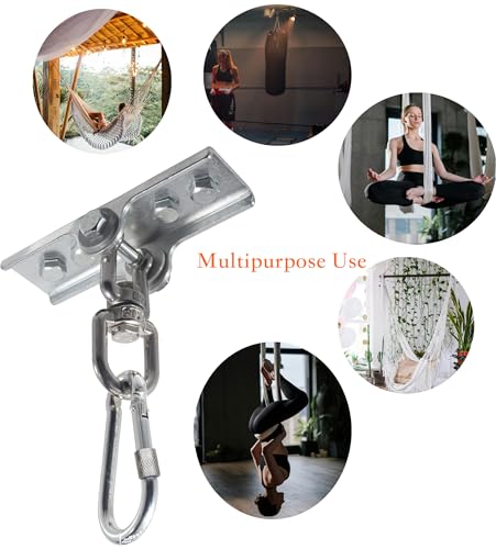 Silver Heavy Duty Punching Bag Hanger with 360° Swivel, Reinforced Steel Heavy Bag Ceiling Mount Holds 300 lbs for Boxing, MMA & Home Gym, Professional Punching Bag Mount - color: Silver 1 PCS