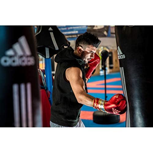 adidas Speed 500 Pro Boxing Gloves – Genuine Leather Training Gloves for Men & Women, Lace-Up Heavy Bag & Kickboxing Gloves - color: RED/WHITE/GREEN, size: 14 oz