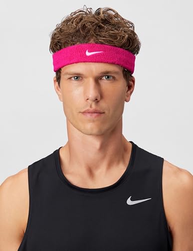 Nike Unisex Adult Swoosh Classic Headband - color: Vivid pink/white