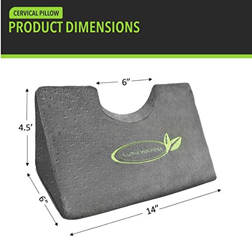 Lumia Wellness Cervical Wedge Pillow - Tension Muscle Relief & Relaxer, Contoured Support for Neck & Shoulder