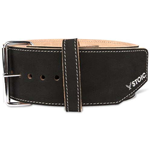 Stoic Weight Lifting Belt for Men & Women - size: X-Large 41-44" BELLY, style: 6MM Thick Single Prong
