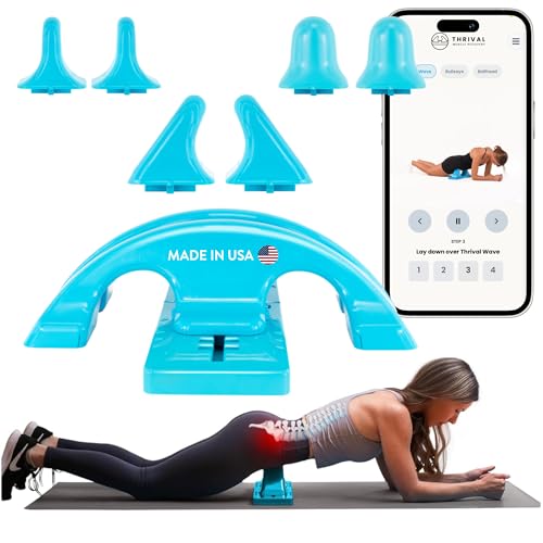 Thrival Relief Pro - Fully Adjustable Psoas, Back and Hip Flexor Muscle Release Tool with Thrival App for Targeted Routines, Deep Tissue, Trigger Point Massage (Blue) – Made in USA - color: Blue, size: Thrival Relief Pro