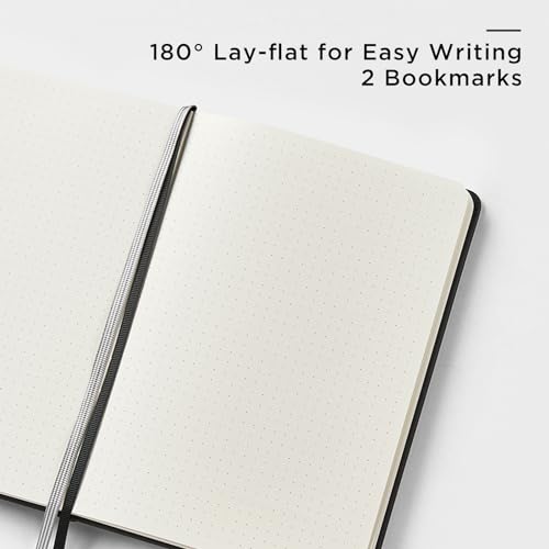 &And Per Se 10-Pack Dotted Notebooks, A5 Hardcover Dotted Journal Set, 160 Pages, 100gsm Paper, Office Supply Bulk Order, Corporate Workshop Materials – 3 Sticker Sheets Each (Black) - color: Black, style: 10 Pack-Dotted