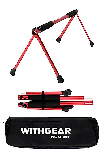 Push Up Bar – Folding Dip Bar for Home Workout, Lightweight & Portable Strength Training Equipment for Men & Women, Indoor & Outdoor Use (Hawk) - color: Swan Red