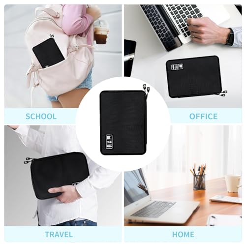Lcsmaokin Electronics Travel Organizer,Portable Waterproof Electronic Travel Storage Bag for Small Charging Cord Storage,Charger,SD Card etc,for Travel,Business -Black Green - color: C-Black-green, size: Single Layer