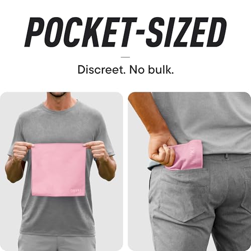 DRYKI Pocket-Sized Sweat Towels - The Original Sweat Absorbing Handkerchiefs - Quick-Dry Microfiber Sweat Rags for Face, Hands, & Body - Men & Women - Gym, Sports, and Work (Pink: 5 Pack) - color: *Seashell Pink