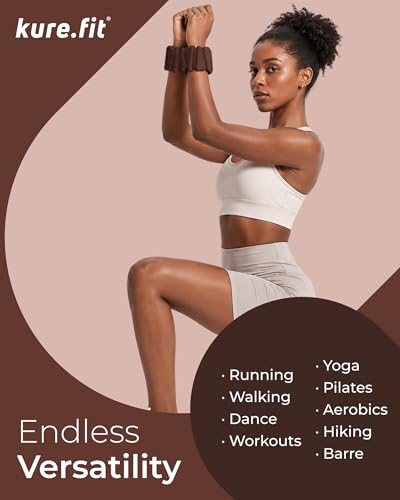 Pilates Weight | Wrist & Ankle Weights for Women | Weighted Bangles | 1LB/ 2LB Each (Set of 2) - color: Cocoa, size: 1 LB