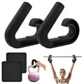 2pcs Neutral Grip Handles for Pull Up with 2pcs Wrist Guards Portable Hooks for Barbell Row Deadlift Resistant Bands Ergonomic Workout Handle