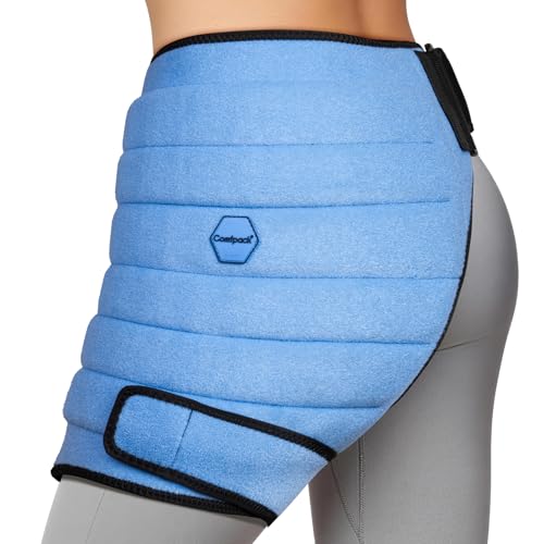 Comfpack Hip Ice Pack Wrap, 2 Hours Long Lasting Cold for Hip Replacement Surgery, Flexible & Evenly Cooling Reusable Ice Pack for Injuries, Sciatica, Bursitis, Hip Flexor Pain, Gift for Men Women - size: Small/Medium
