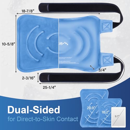 APEXUP Ice Pack for Knee Pain Relief, Large Reusable Wrap After Surgery, Flexible Gel Cold Pack for Injuries, Pain Relief for Back, Shoulder, Elbow, Ankle and Leg (Blue, XXL, 1PK) - size: 2X-Large-1PK, style: Blue