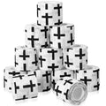 Geiserailie 12 Pack Christian Athletic Tapes 2 Inch x 5 Yards Self Adhesive Bandages Sports Wraps Breathable Elastic Wrap Non Woven Bandage for Wrist, Ankle, Baseball Football(White) - color: White, Black
