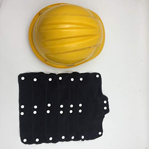 Black Sweatband for Hard Hat Washable Velvet Terry Cotton Hard Hat Liner NAEE snap on (6) - color: Black