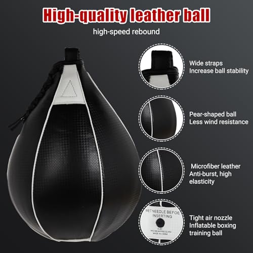 PeakPursuit Heavy-Duty Adjustable Speed Bag Platform, 24-Inch Wall Mount Boxing Kit with 360° Swivel for Professional Home Gym Training