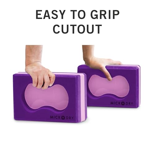 Microdry Sure-Grip Yoga Blocks Collection - color: Purple/Pink