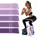 Resistance Loop Exercise Bands, Resistance Bands Exercise Bands for Home Fitness, Stretching, Strength Training, Physical Therapy,Elastic Workout Bands for Women Men Kids, Set of 5 - color: Purples