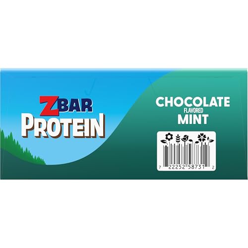 Zbar Protein - Chocolate Flavored Mint - Crispy Snack Bars - Made with Organic Oats - Non-GMO - 5g Protein - Gluten Free Protein Bars (15 Pack)