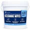 Gym Wipes for Equipment (400 Count) – Large 6"x7" Fitness Equipment Cleaning Wipes & Yoga Mat Cleaner | Plant-Based, Non-Toxic | Safe for Peloton, Treadmill & Bikes | Lemongrass Scent, Residue-Free