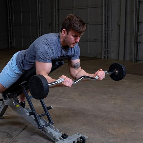 Body-Solid Rubber Coated Fixed Weights Curl Barbells - Weighted Bar for Weightlifting Exercise, Bodybuilding, Strength Training, Squat Rack & Bench Press - style: 650lbs. Set