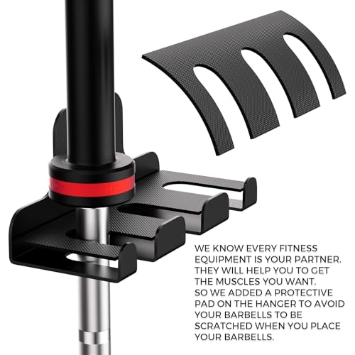 XZHXFX Barbell Wall Holder,Single Barbell wall Mount Hanger,Garage Gym Bar Wall Rack,Vertical Olympic Hanger wall Mount Rack,Space Saving Gym Accessory,Holds Under 33mm Bar Size(Black) - color: Black 3 hook