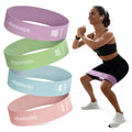 Silicone Resistance Bands, 4-Pack Exercise Loop Bands | Latex-free silicone, honeycomb non-slip grip, 10-40 lb levels, for glutes, legs, physical therapy, Pilates, home gym