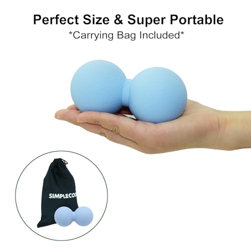 Hard Peanut Massage Ball, Double Lacrosse Massage Ball. Deep Tissue Massage Roller Mobility Ball for Physical Therapy Myofascial Release Muscle Relaxer Acupoint Massage (Blue) - color: Blue