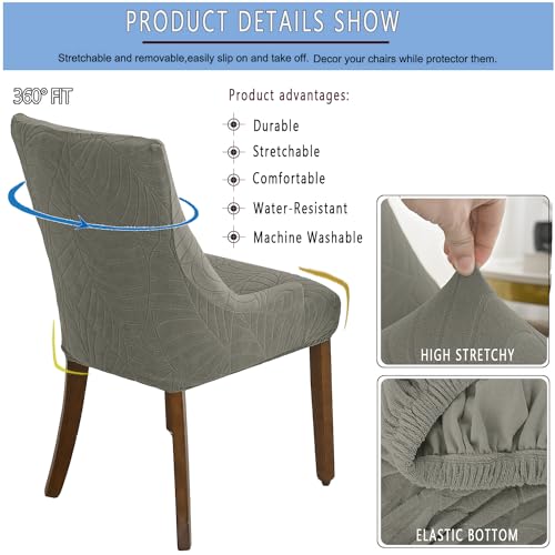 Wingback Chair Cover Waterproof,Stretch Jacquard Slipcover(Light Grey,4PCS) | Instant room refresh with easy cleanup, dependable mess protection, and a neat tailored look for family spaces. - color: Light Grey
