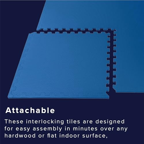 We Sell Mats 1/2 Inch Thickness Multipurpose EVA Foam Floor Tiles, Interlocking Floor Mat for Indoor Gym and Home Use, 24 in x 24 in, Blue, 100 Square Feet (25 Tiles) - color: Blue, style: 100 Square Feet (25 Tiles)