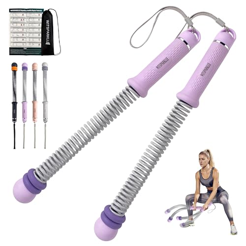 Portable Adjustable Ropeless Battle Ropes with Purple | Weighted Cordless Workout Rope with Anti-slip Handles for Low-impact Cardio, HIIT, Home Gym and Office Fitness - color: Purple