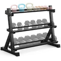 3-Tier Dumbbell & Kettlebell Rack Stand Only, 1000LB Capacity | Heavy Duty Weight Stand for Dumbbells, Space-Saving Metal Storage Organizer, Sturdy Dumbbell Holder for Home Gym