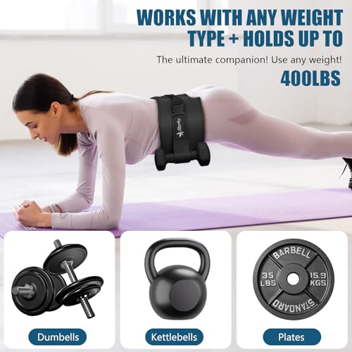 Exercise Hip Thrust Belt - Dumbbell Hip Thrust Belt, Thicken & Widen, Comfortable for Dumbbells, Kettlebells or Plates, Slip Padding, Gym or Home Workouts - color: black
