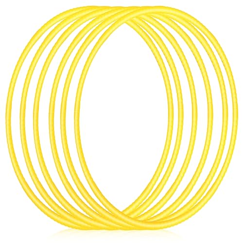 Shappy 6 Pcs Exercise Hoop Detachable Adjustable Plastic Toy Playground Toys Colored Hoop Circles for Teens Games Gymnastics Dog Agility Equipment Party Decor - color: Yellow, size: 20 Inch