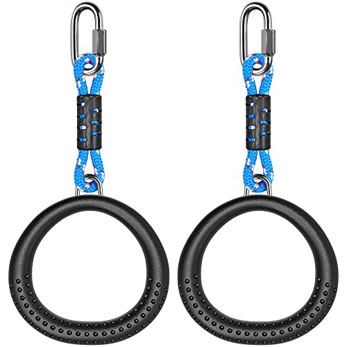 Dolibest 2 Pack of Ninja Gymnastic Rings,Monkey Ring Outdoor Backyard Ninja Accessories Set,Swing Bar Rings Obstacle Course for Training Equipment for Teens,1000LB Capacity - color: 2pack Black Fitness Ring With 11.5"rope